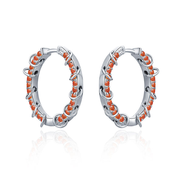 LADY PERLA™ Circle Structure 925 Sterling Silver Hoop Earrings