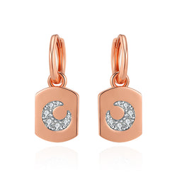 LADY PERLA™ Day & Night Star 925 Sterling Silver Earrings-Moon